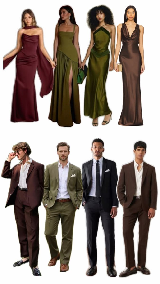Outfitvoorbeelden voor dames en heren naast elkaar